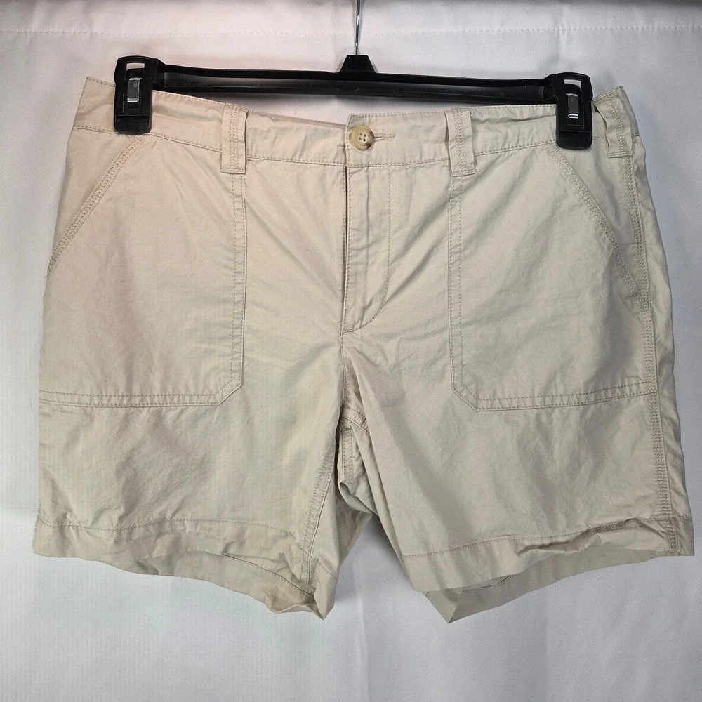 Lauren Ralph Lauren Khaki Denim Shorts Women's Size‎ 6 Flat Front Preppy Y2K
